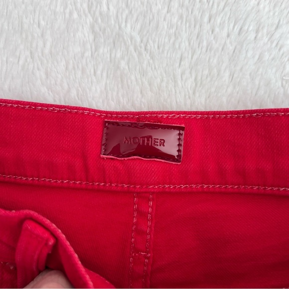 MOTHER High Rise Rambler Ankle Ribbon Red Jeans Women’s 25 1667-763 - Picture 3 of 16